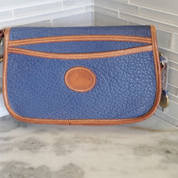 RARE Vintage Dooney and Bourke Saddle Bag 80's Pre-Tag Cadet Blue - Picture 11 of 17